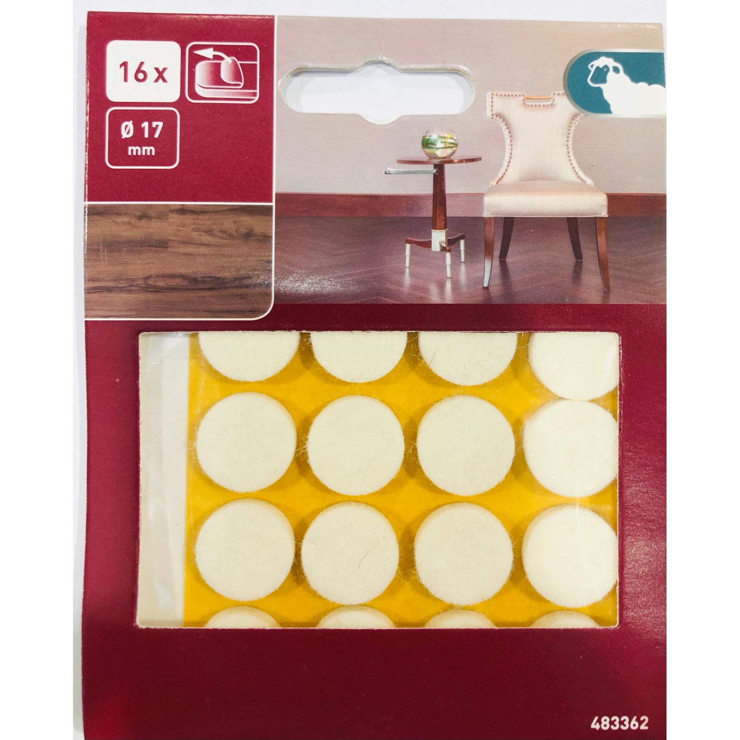 OBI Samolepicí plstěné podložky Prémium pr. 17 mm, 16 ks