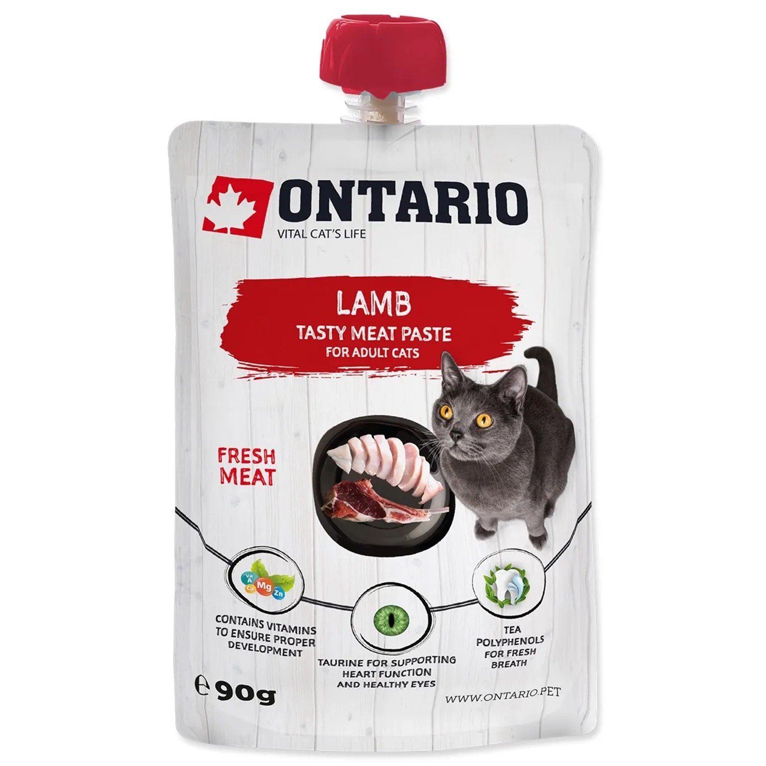 Levně ONTARIO Pasta pro kočky Adult z jehněčího masa 90 g