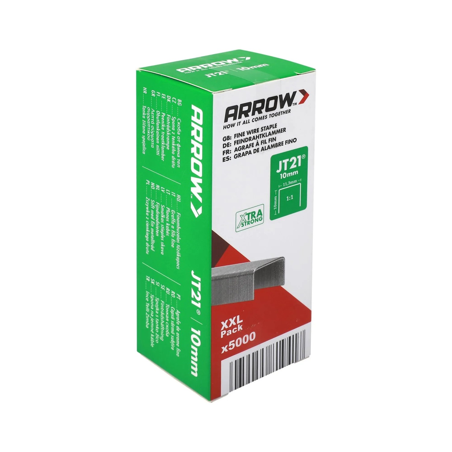 Arrow Drátěné sponky do sponkovačky JT21, délka 10 mm, 5000 ks