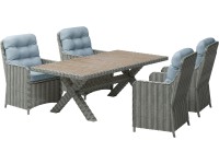 OBI Sestava zahradního nábytku Geraldton polyratan, světle šedá/šedá 5dílná