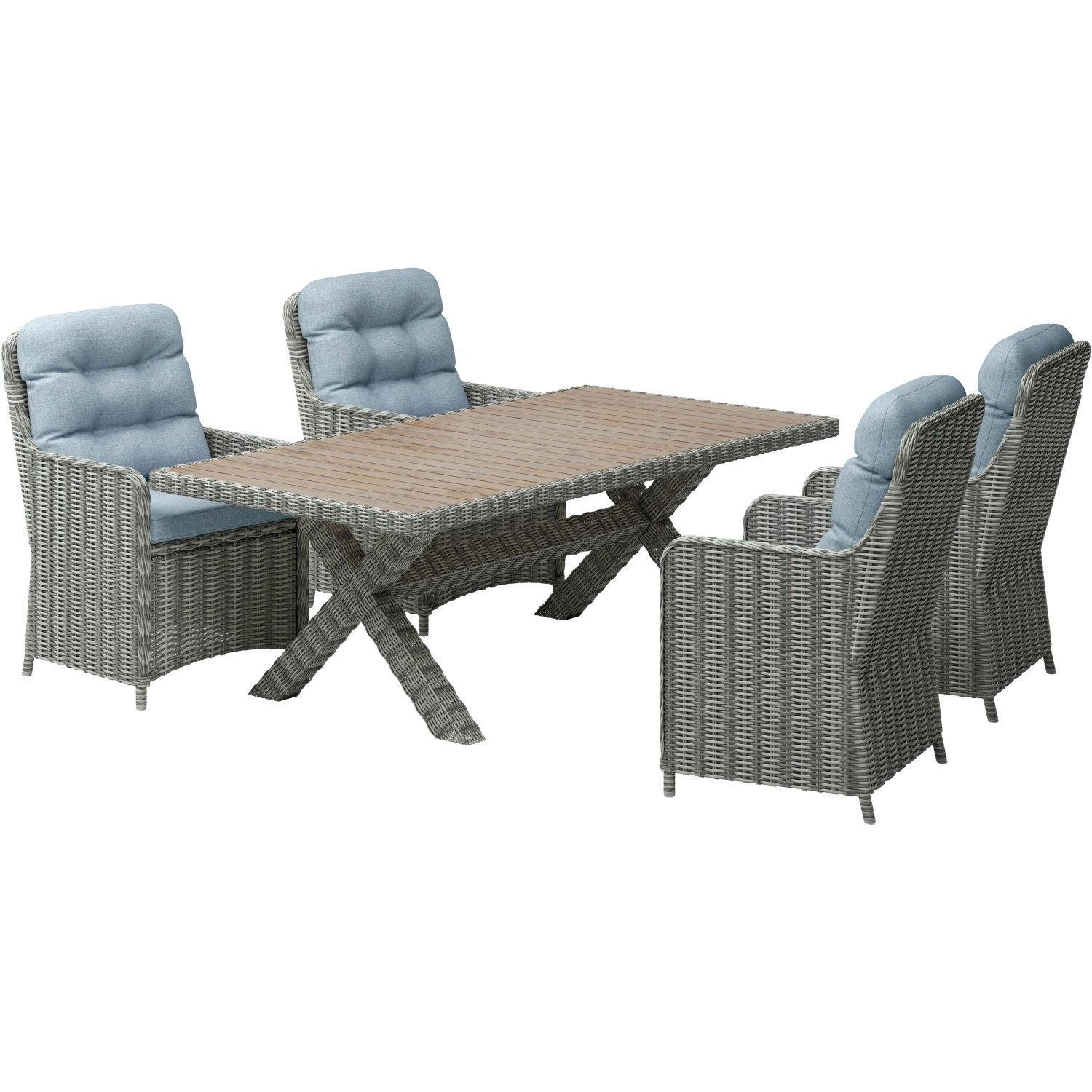 OBI Sestava zahradního nábytku Geraldton polyratan, světle šedá/šedá 5dílná