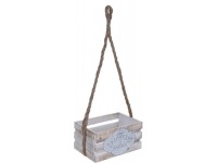 Dřevěný závěsný obal na truhlík Flowers & Garden, 24 cm x 16 cm x 12 cm