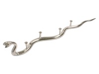 Lišta ve tvaru hada se 4 háčky, kovová chromovaná Lišta ve tvaru hada se 4 háčky, kovová chromovaná