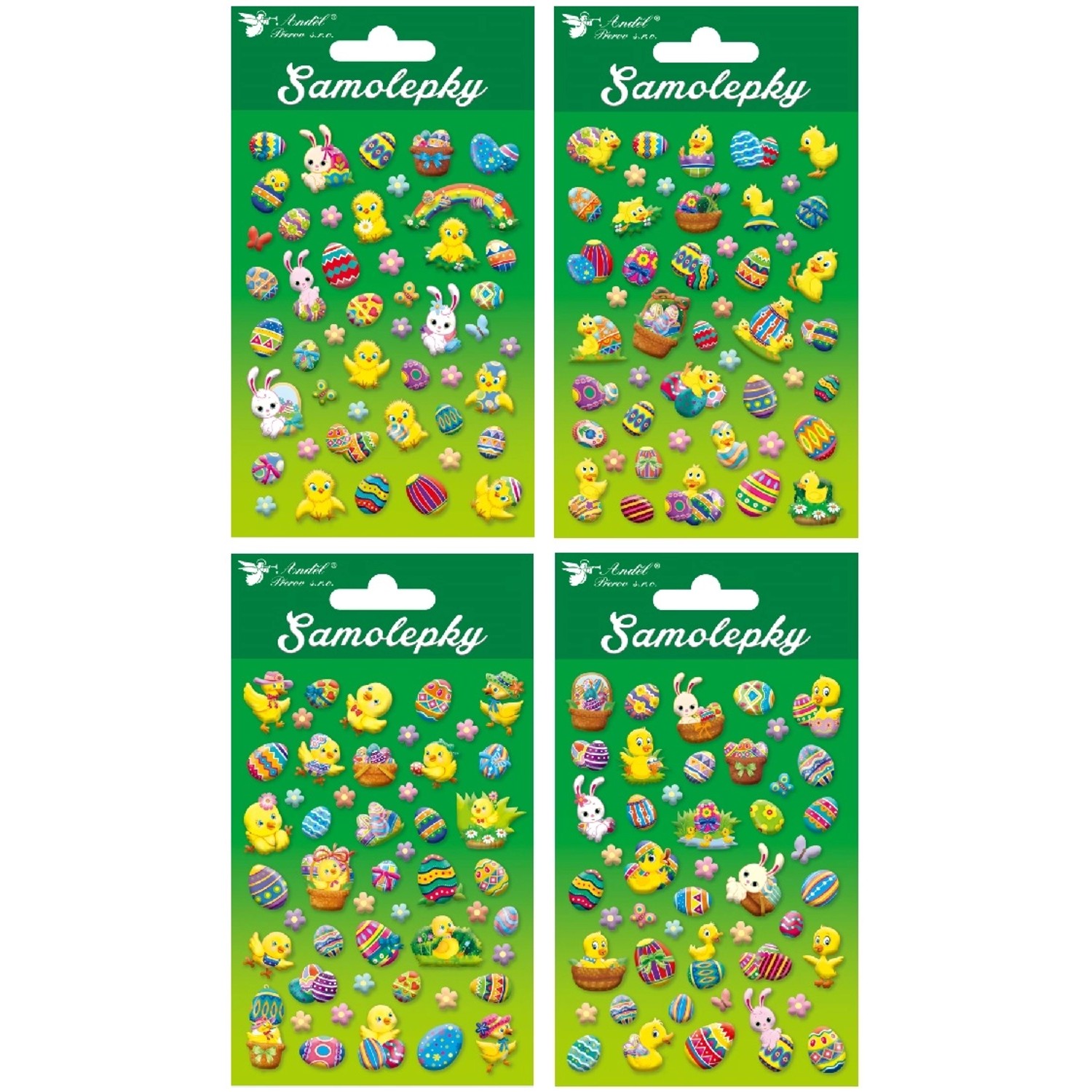 Samolepky velikonoční plastické 17 x 10 cm