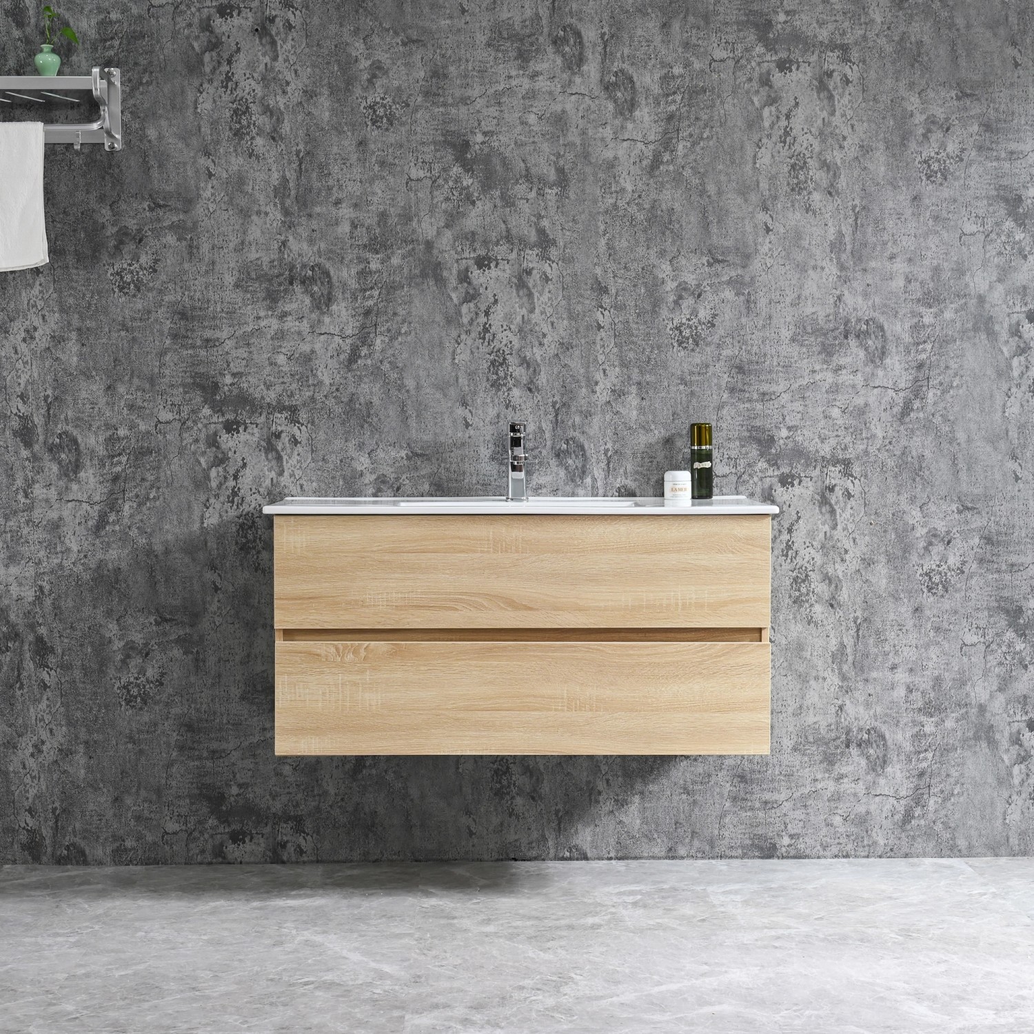 Sanotechnik Umyvadlová skříňka s umyvadlem Corbo, javor, 100 cm