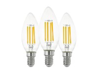 EGLO LED žárovka E14 C35 7W 806lm 2700K pr. 35 x 98 mm, čirá, 3 ks