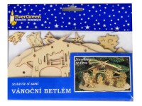 EverGreen Dřevěný betlém - stavebnice, 17 x 7,5 x 9 cm