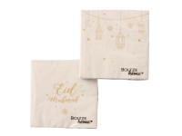 Boltze Papírové ubrousky Eid Mubarak, béžová/zlatá, různé druhy, 20 ks