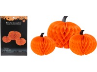 Koopman Sada 3 papírových dekorativních dýní, oranžová