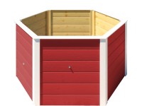 Weka Vyvýšený záhon 669, 6-hranný, červený, 143 x 143 x 68,5 cm
