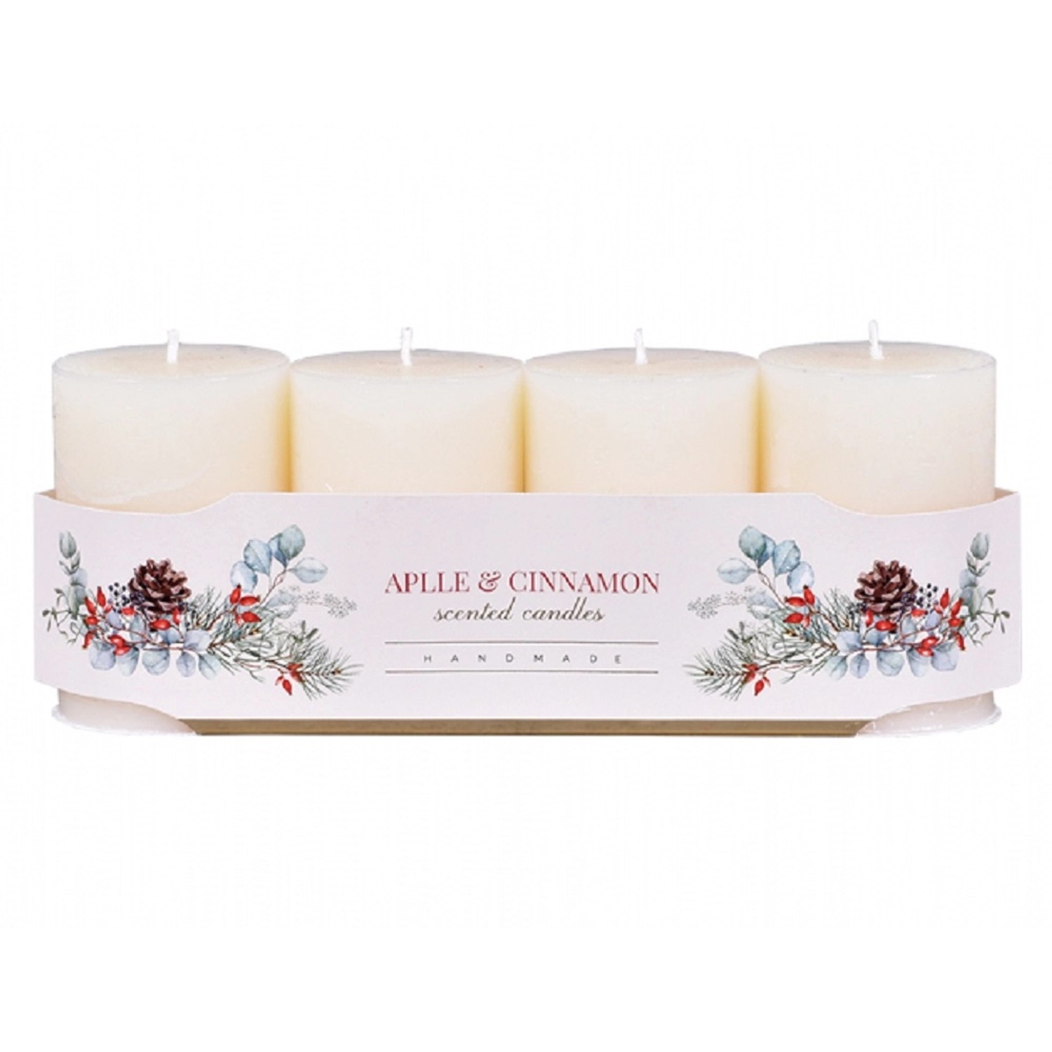 Svíčka adventní VÁLEC rustikální vonná matná krémová, pr. 6 x 10 cm, 4 ks