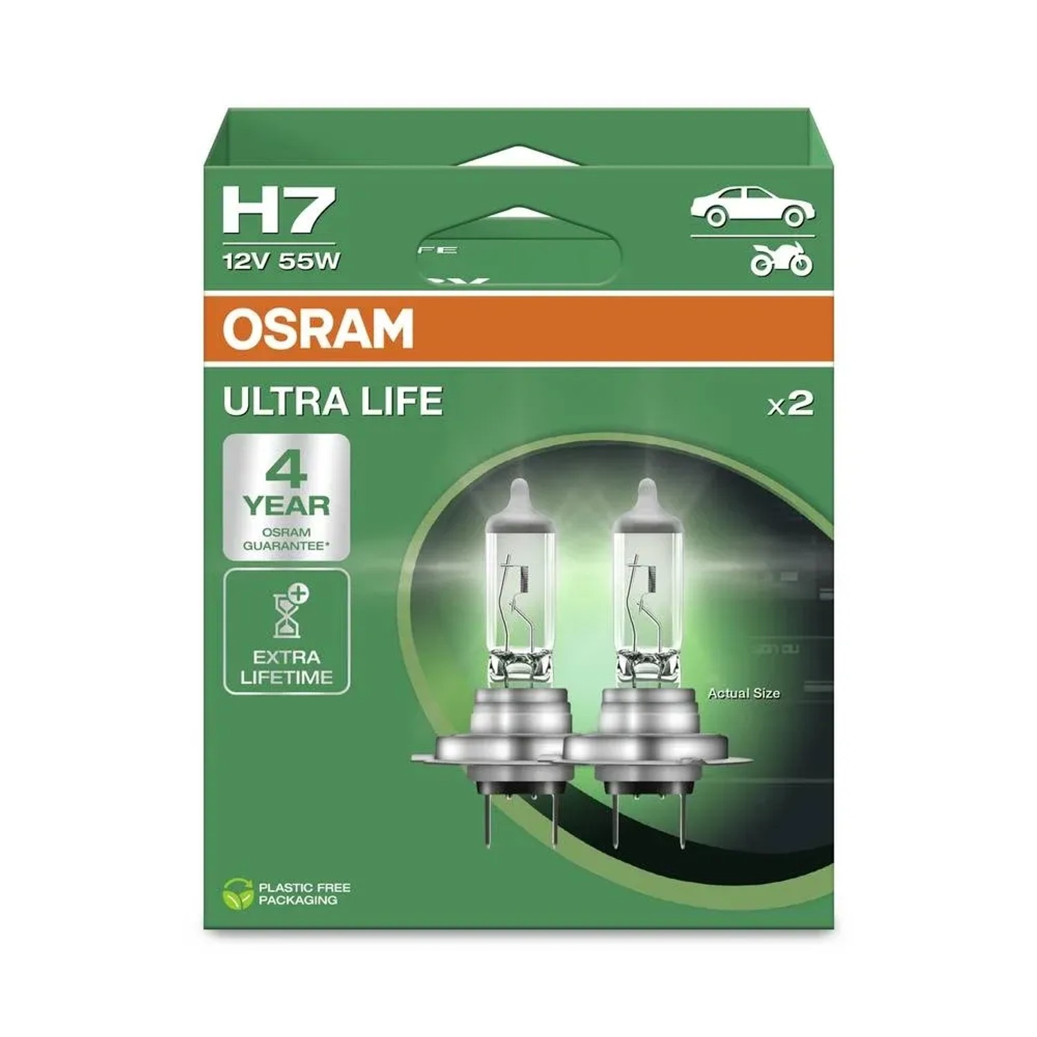 OSRAM Autožárovka halogenová Ultra Life H7, 55W, 12V, 2 ks