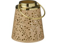 Koopman Kovová lucerna na čajovou svíčku zlatá 12 x 13 cm Koopman Kovová lucerna na čajovou svíčku zlatá 12 x 13 cm
