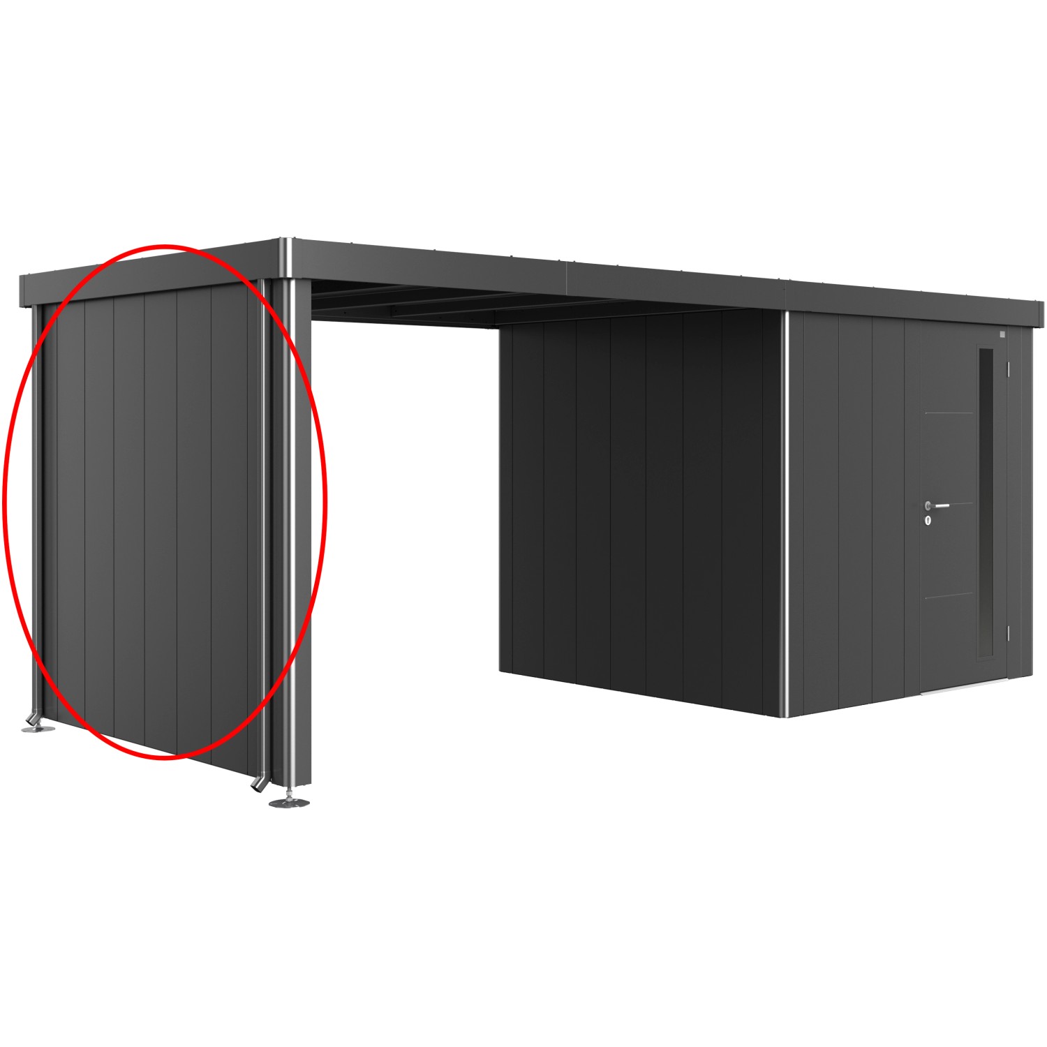 Biohort Boční stěna pro boční stříšku k domku Neo 2A, 2B, 2C, 2D šedá