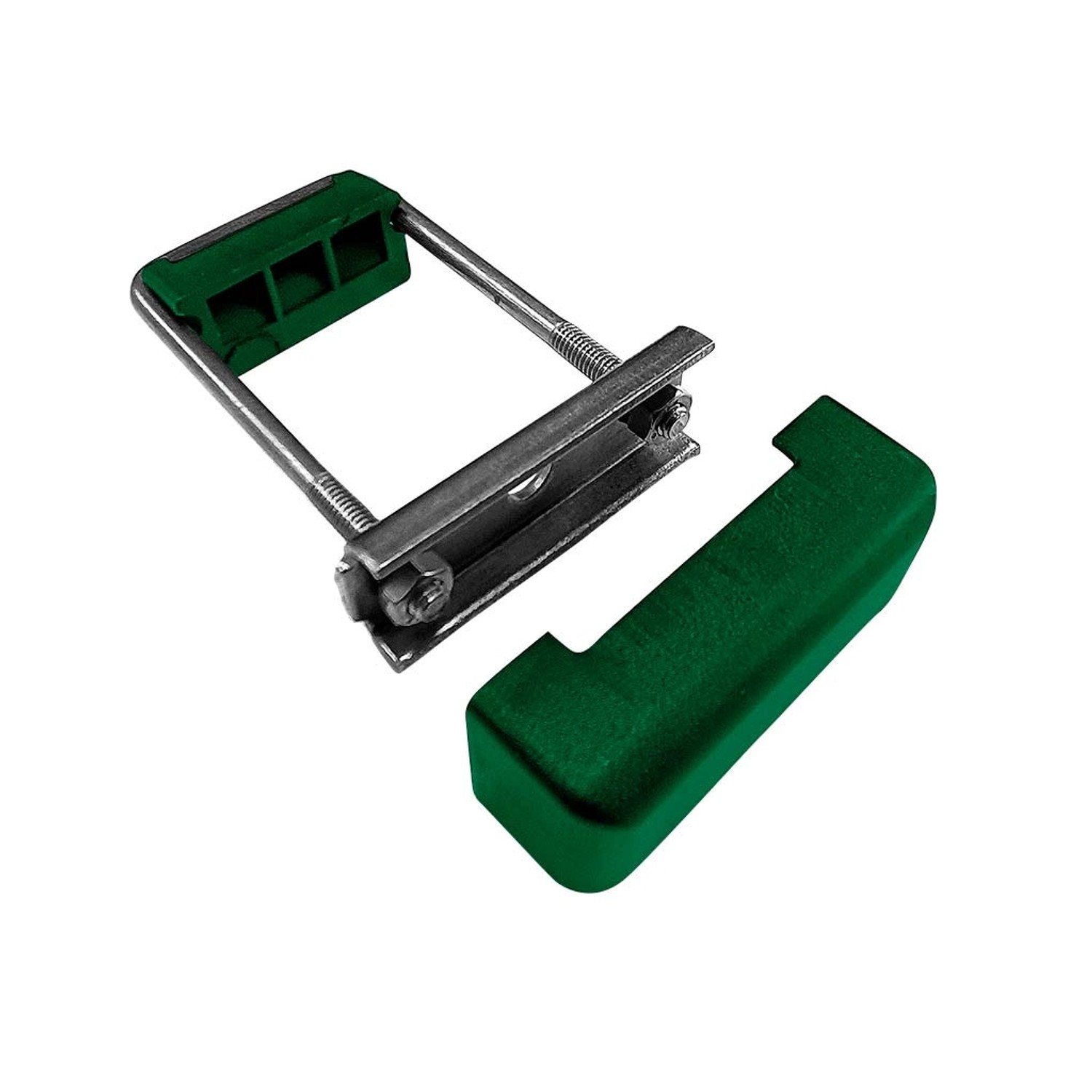 PILECKÝ Příchytka panelu PRO na obdelníkový sloupek, nerez+PVC, zelená, 60x40 mm