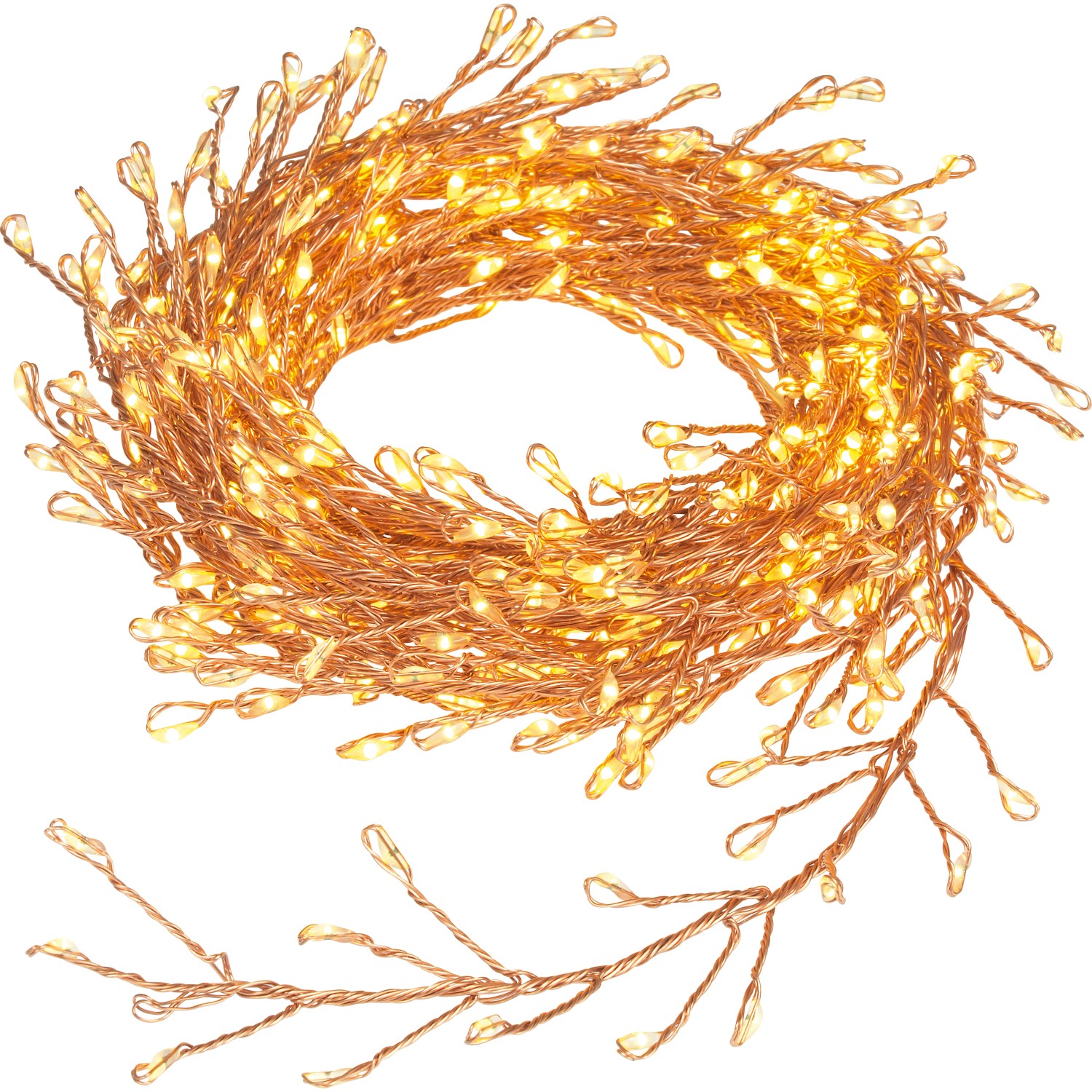 LED drátěný světelný řetěz, 480 LED, transparentní-měděný, 9,8 m