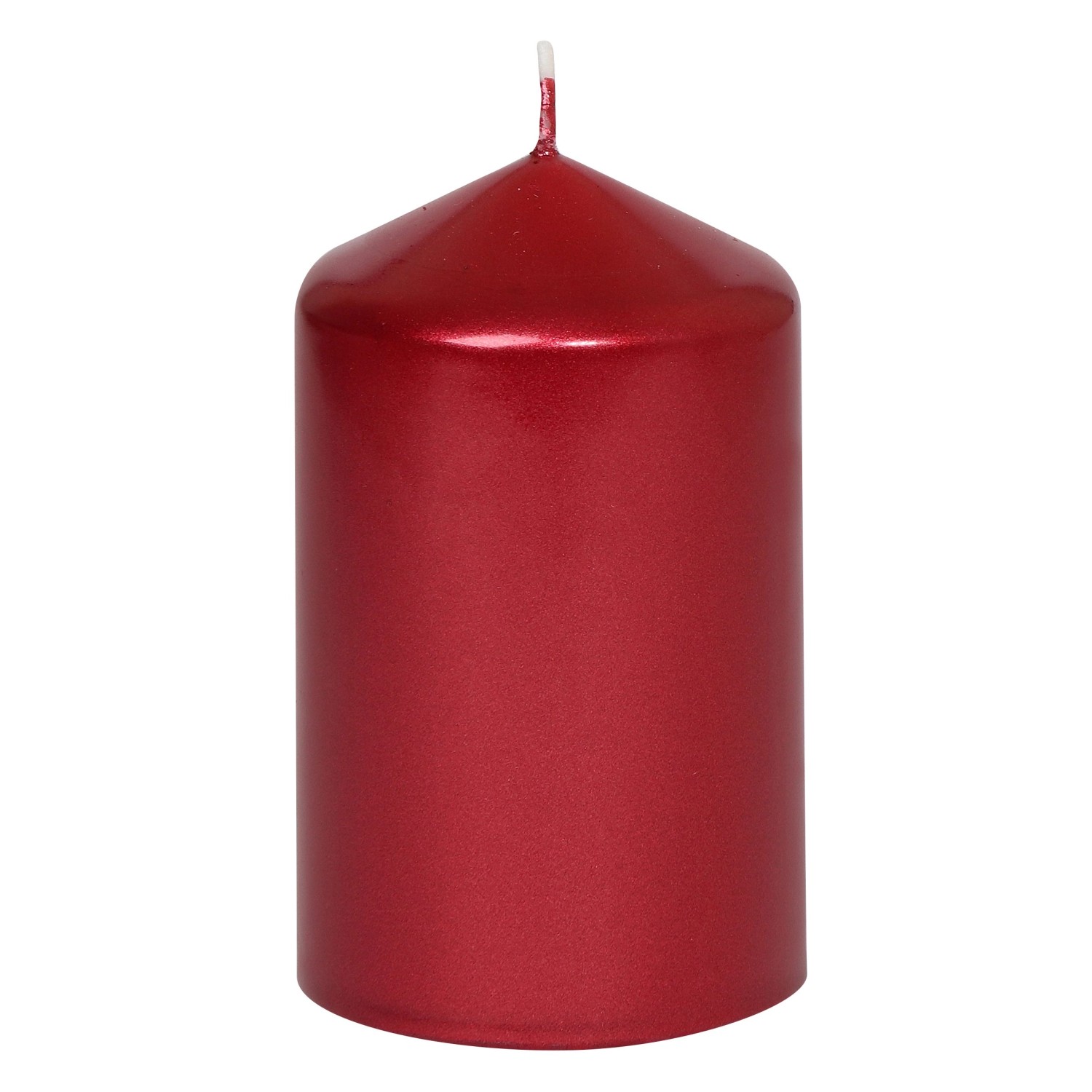 Steinhart Elegantní válcová svíčka lesklá rubínová pr. 5,7 x 10 cm