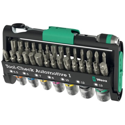 Wera Kompaktní ráčnová sada Tool-Check Automotive 1, 38dílná