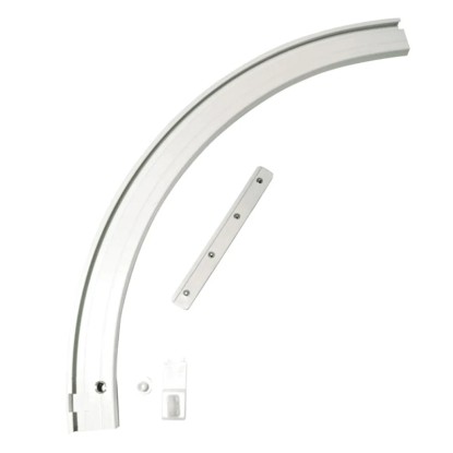 Gardinia Levý oblouk pro jednodrážkovou záclonovou kolejničku, bílý