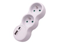 Düwi Zásuvka 2-násobná s 2xUSB A+C 2,4 USB A+C, bílá Düwi Zásuvka 2-násobná s 2xUSB A+C 2,4 USB A+C, bílá