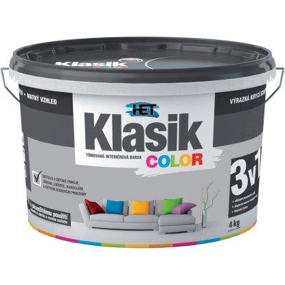 HET Klasik COLOR Tónovaná interiérová barva KC 0147 šedá břidlicová, 4 kg