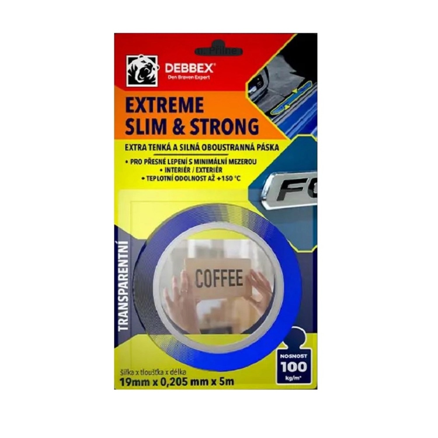 Oboustranná páska Extreme Slim Clear 19mm x 5m