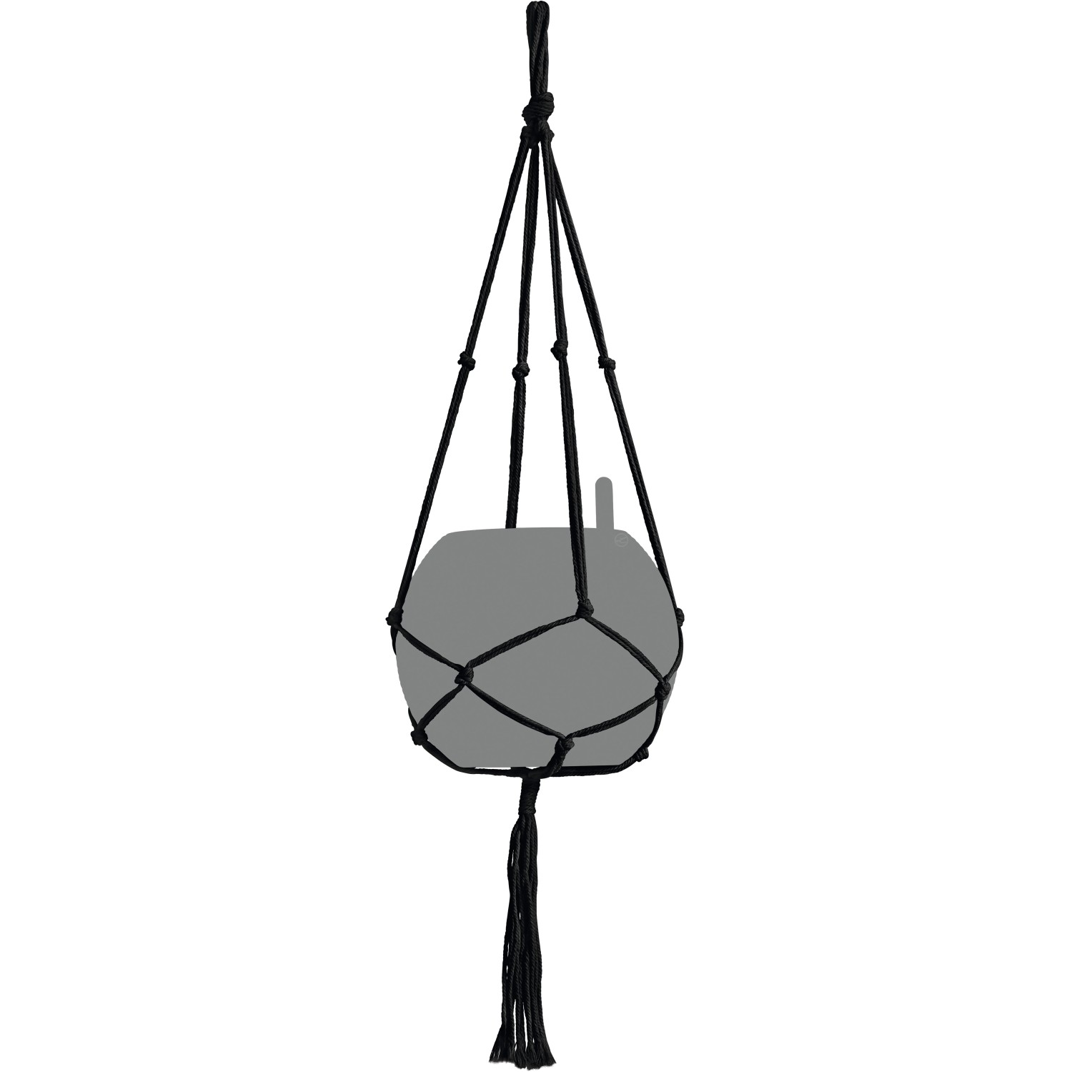 Lechuza Macramé závěs na květináč Cotton Pure černý 90 cm