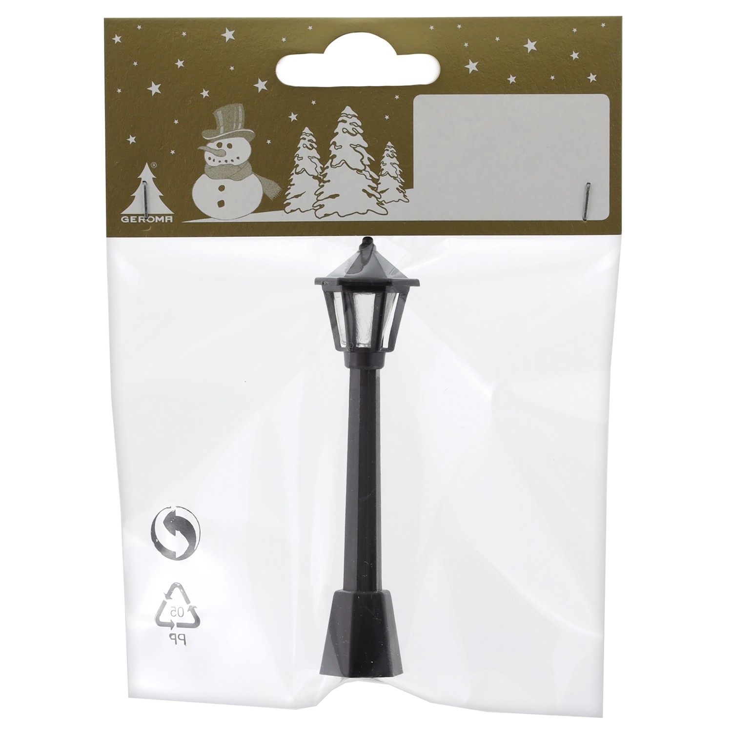 GEROMA Vánoční dekorace lampa plast černá pr. 1,5 x 8 cm