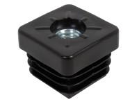 Závitová záslepka pro čtvercovou trubku černá závit M8 25 x 25 mm