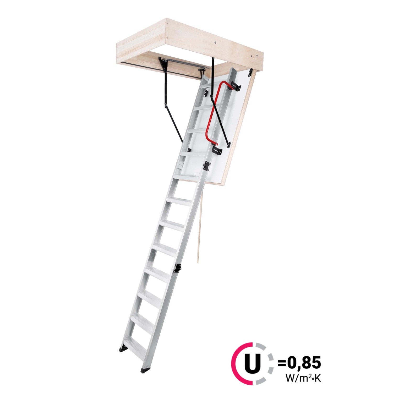 Půdní schody OMAN ALUPROFI EXTRA H280 FSC TSS20001 Stavební otvor: 55x130 cm, Maximální výška: 280 cm