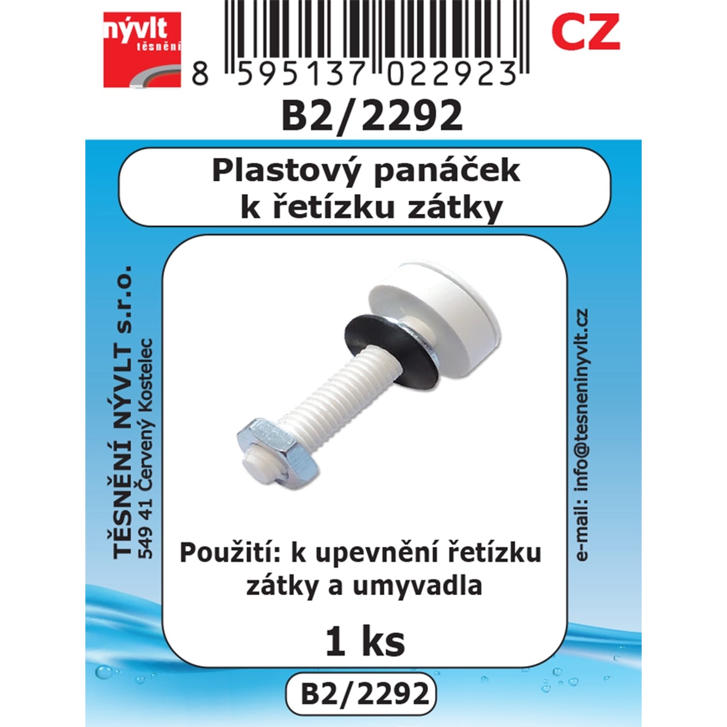 Plastový panáček k zátce, 1 ks