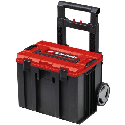 Einhell E-Case L kufřík na nářadí s kolečky a teleskopickou rukojetí, červeno-černý.