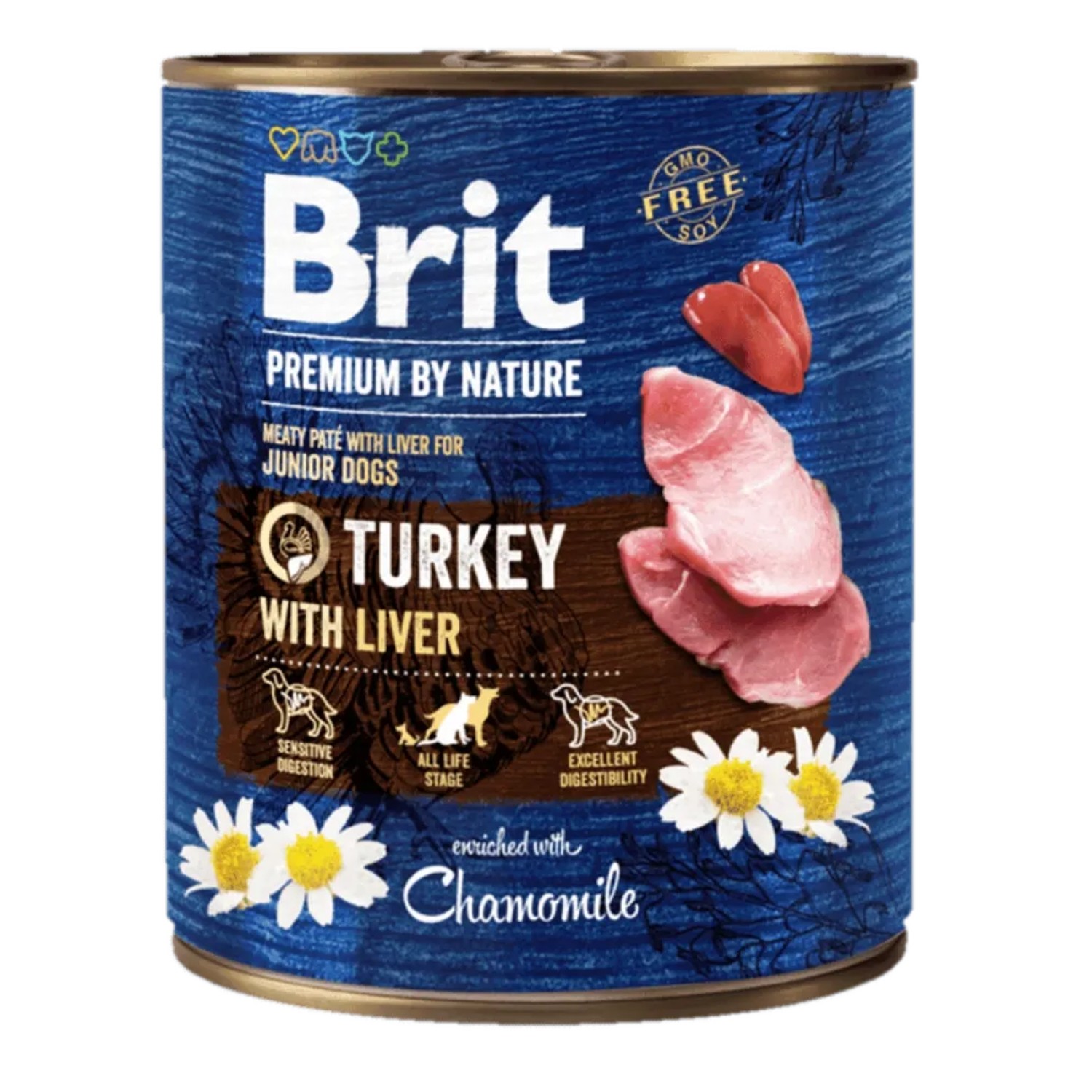 Brit Konzerva pro psy Premium by Nature Turkey with Liver, 800 g
