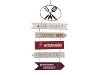 Boltze Nástěnná dekorace cedule BBQ 54 x 30 x 0,5 cm, 1 ks