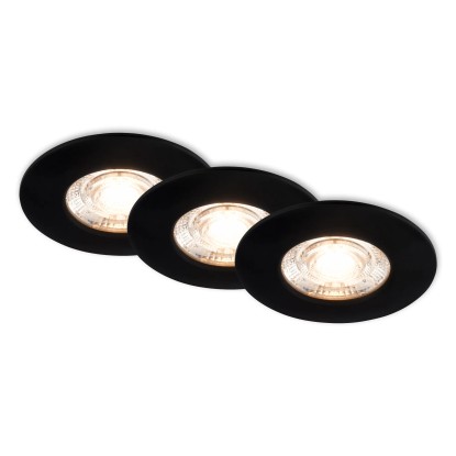 BRILONER Vestavné LED svítidlo černé 3,6W 350lm 3000K IP44 pr. 65x25 mm, 3 ks