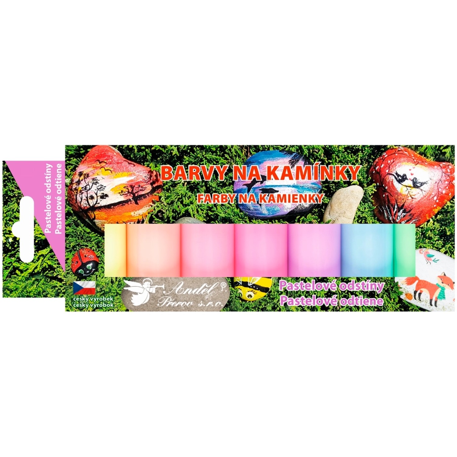 Barvy na kamínky akrylové mat, pastel, 7 x 15 g