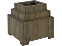 Gaspo Sada dřevěných truhlíků Wels, šedá vintage, 3dílná