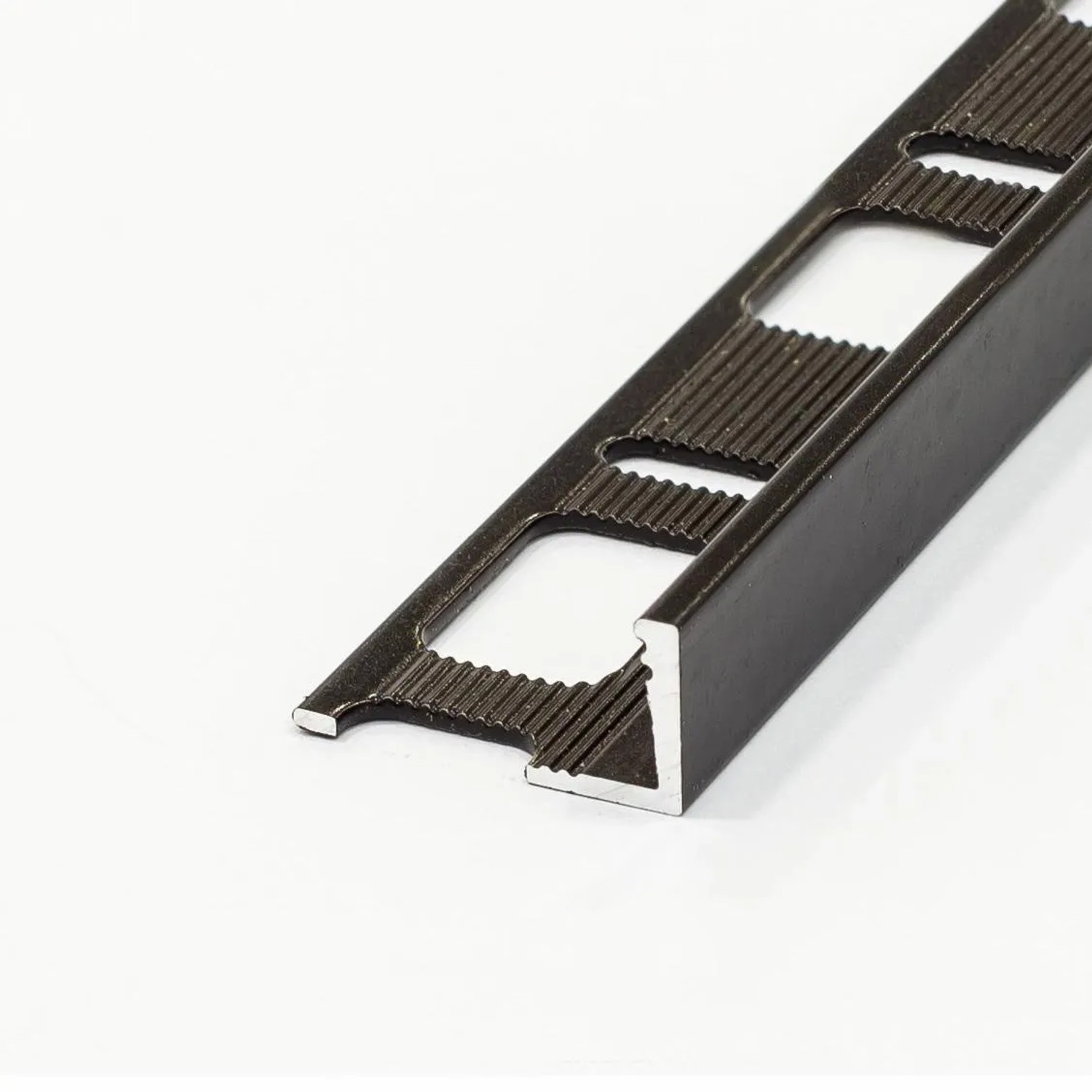 Ukončovací profil typu L, hliník komaxit černý, 10 mm/2,5 m