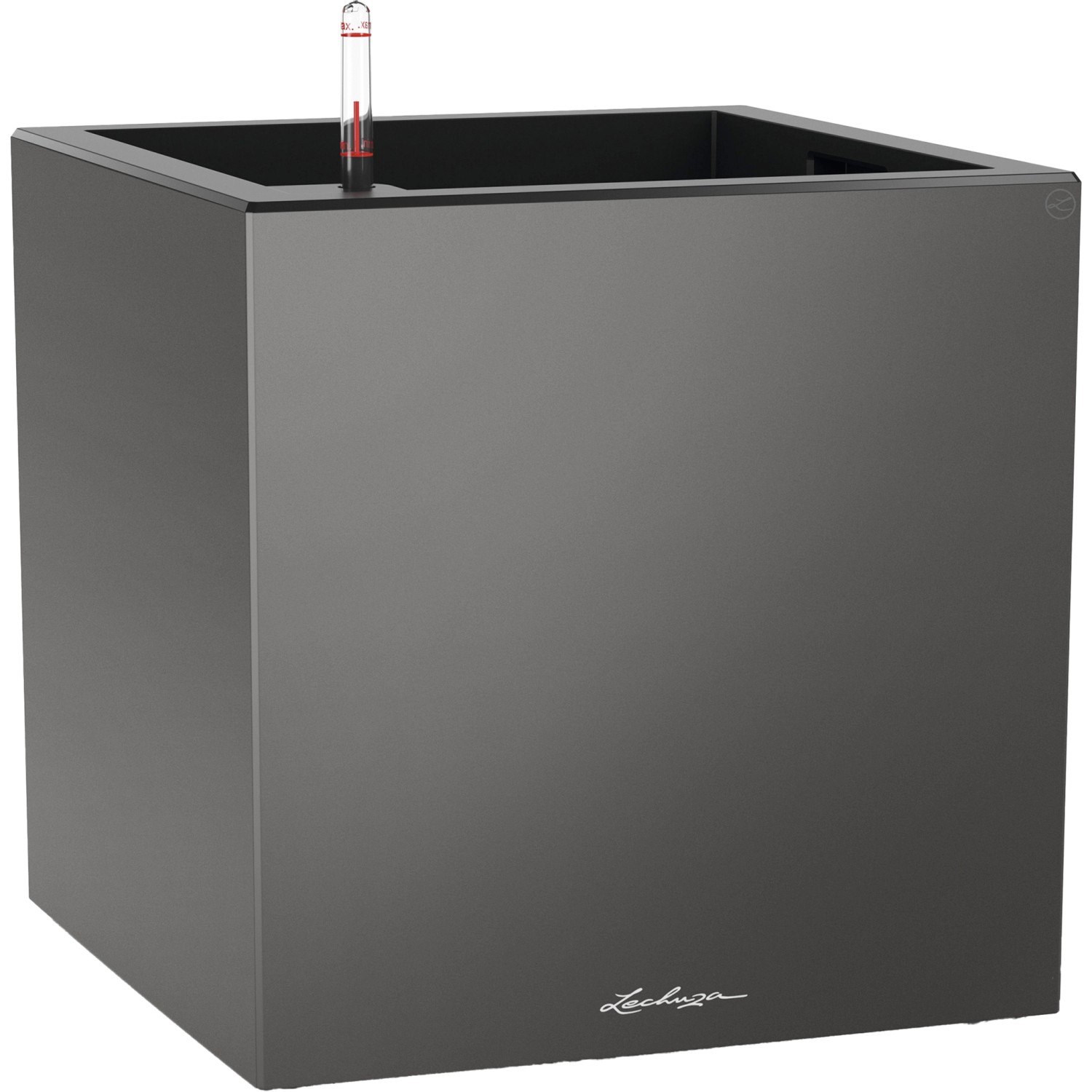 Lechuza Květináč Canto Premium 40 Low, antracitová metalická, 40 x 40 x 40 cm