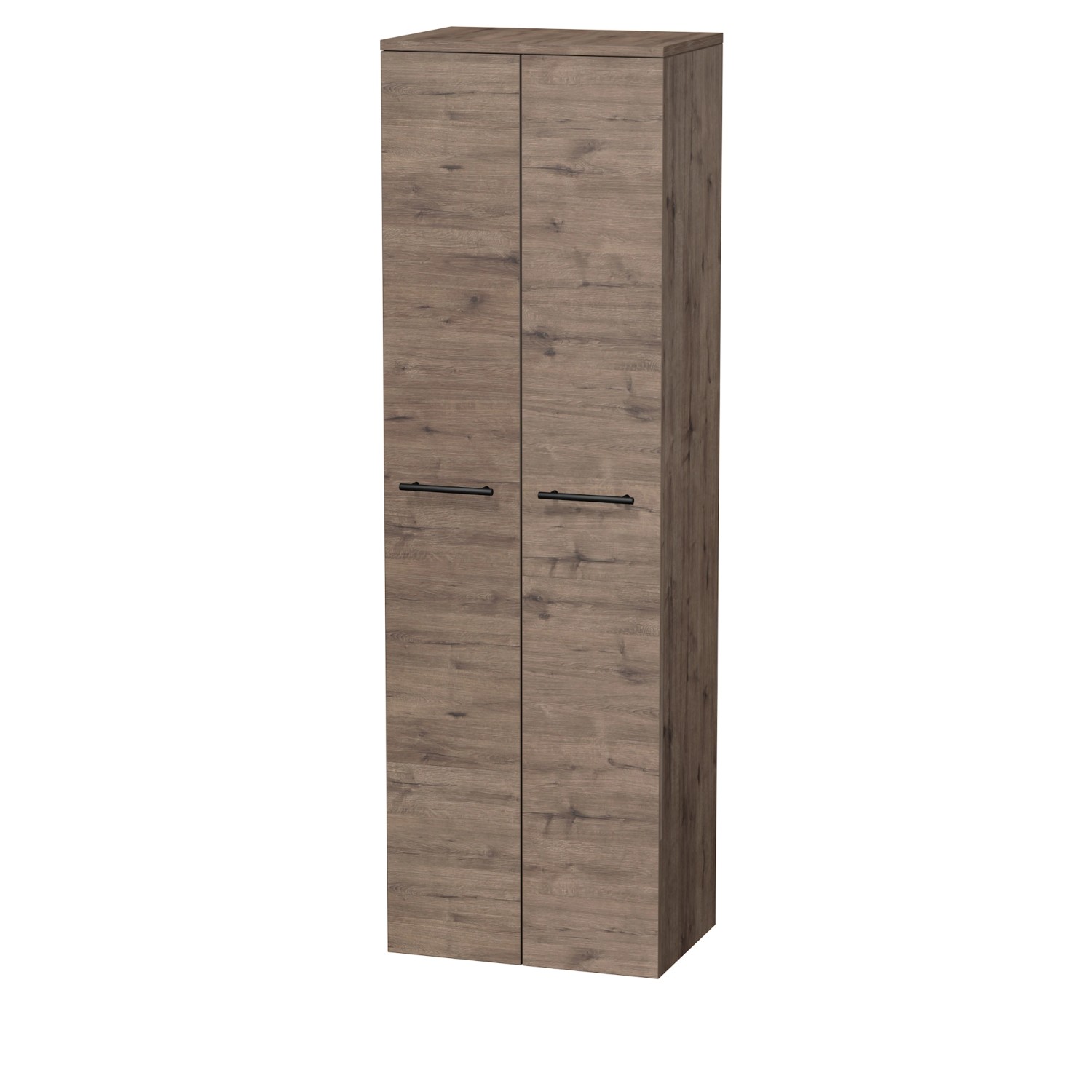 INTEDOOR Vysoká skříň BEE, úchyt černý, 2 dveře, š. 50 cm, dub Wellington