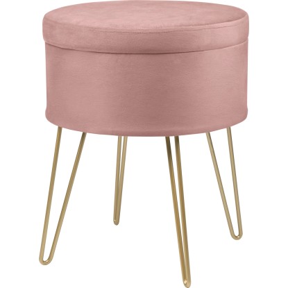 Taburet Blush Bordeaux MDF 45 cm x průměr 36 cm růžový