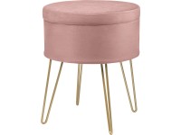 Taburet Blush Bordeaux MDF 45 cm x průměr 36 cm růžový