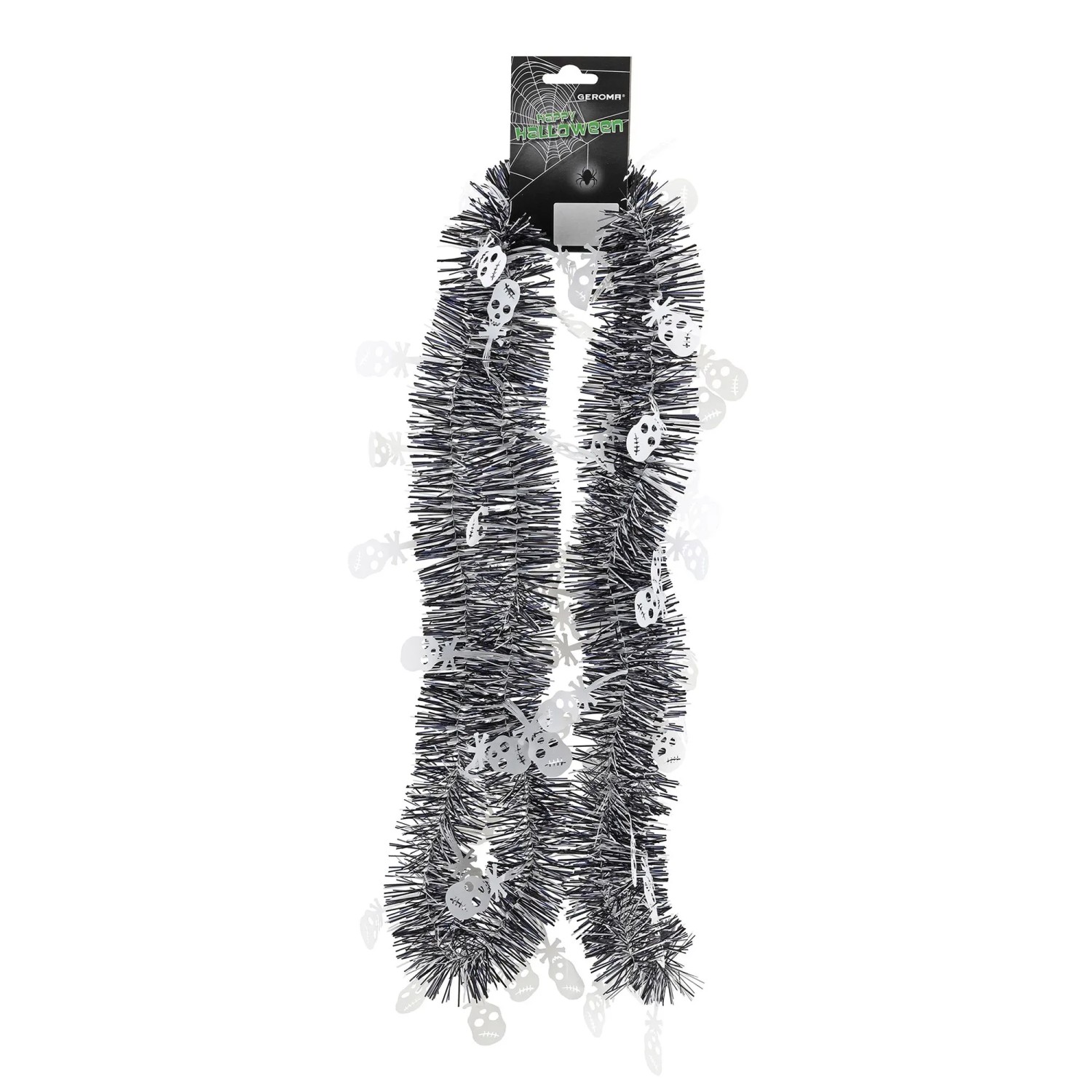 Fóliová halloweenská girlanda, černo-bílá, 200 cm