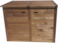 Box na 2 popelnice hnědý 132 x 157 x 97 cm