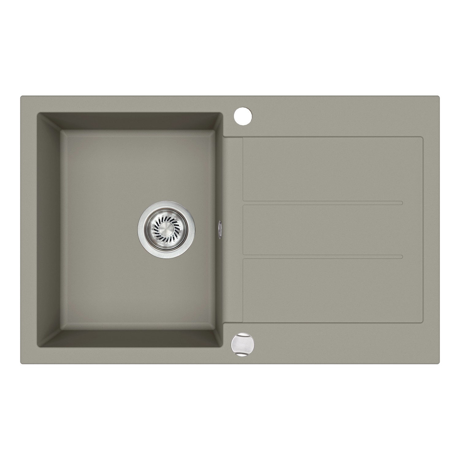 Helika Vestavný granitový dřez Tesa, betonově šedá, 78 x 50 cm