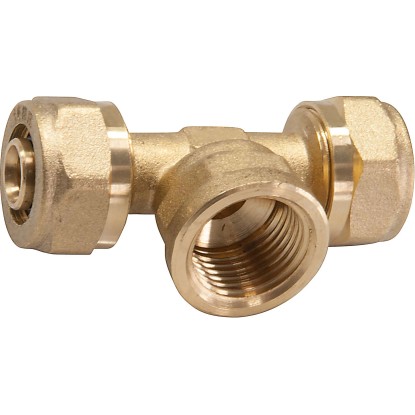 T-kus se svěracím kroužkem 20 mm x 24,1 mm (Rp 3/4) x 20 mm mosaz