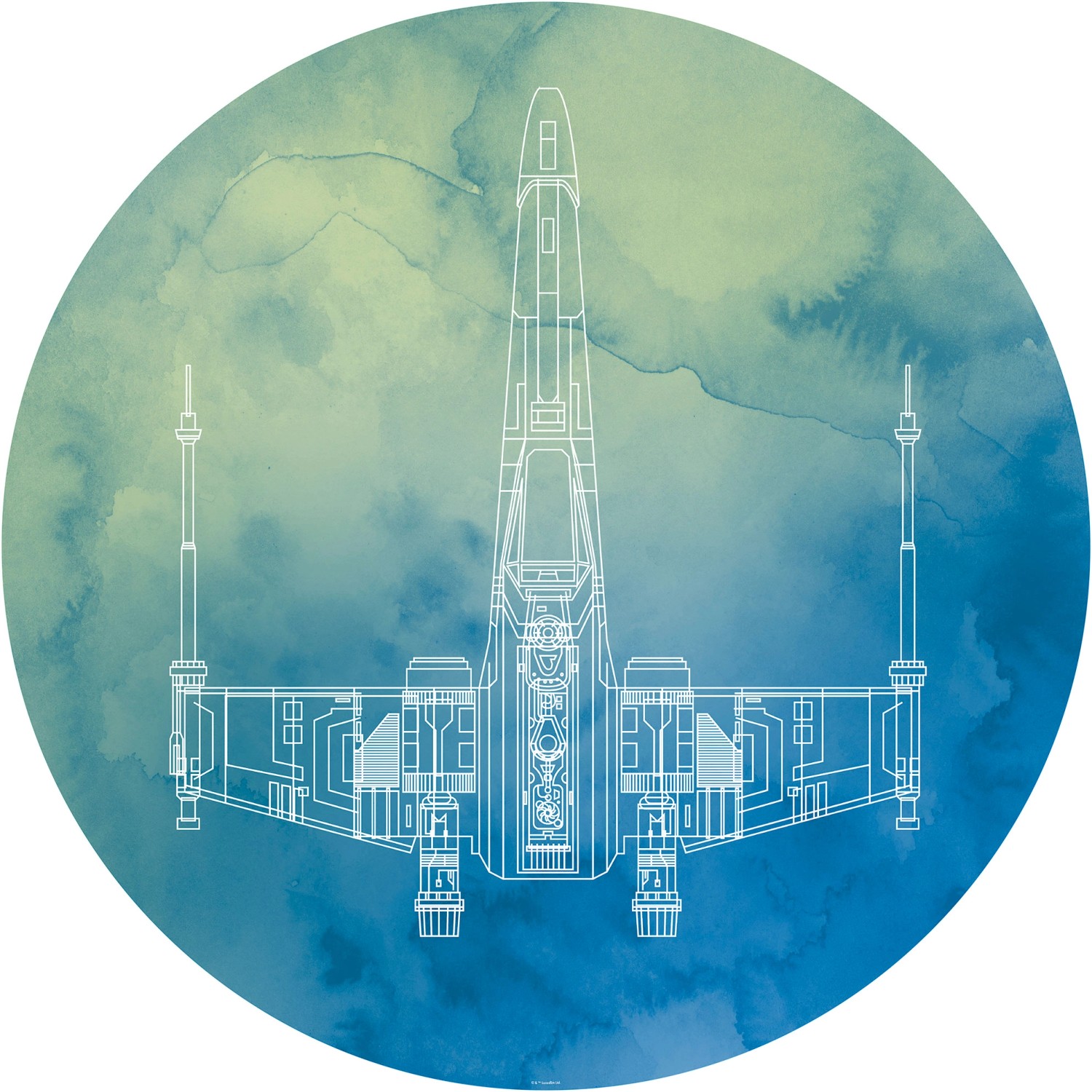 Komar Samolepicí vliesová fototapeta Dot Star Wars X-Wing pr. 125 cm