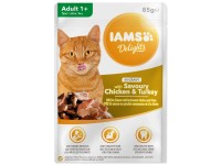 IAMS Kapsička Delights Adult s kuřecím a krůtím masem v omáčce 85 g