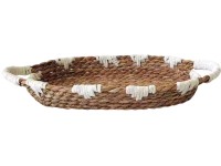 Boltze Košík z bavlny, polyesteru a orobnice, bílohnědý, 36 x 25 x 5 cm