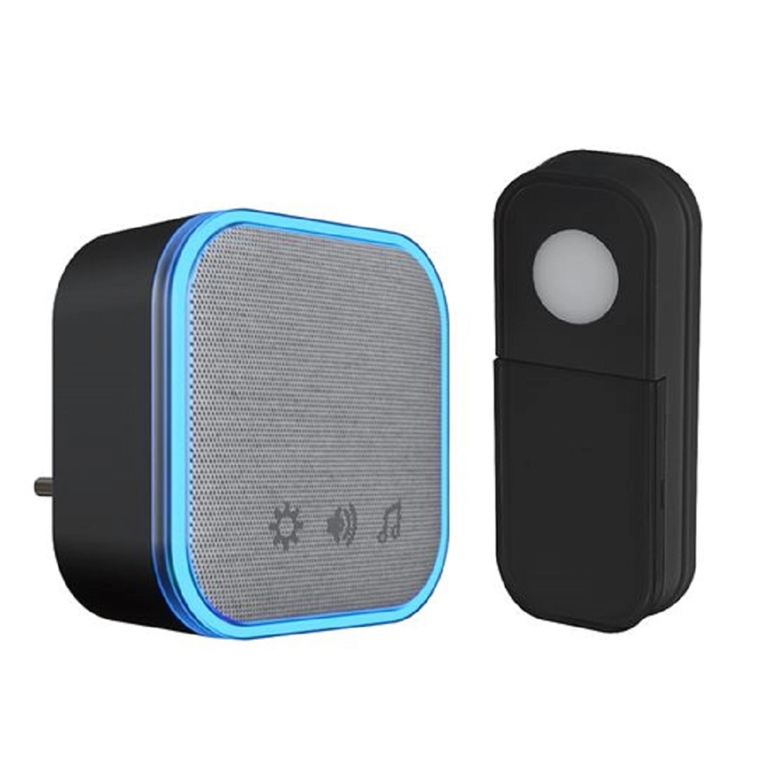 Solight Bezdrátový domovní zvonek 1L76B do zásuvky, learning code, 180m, černá